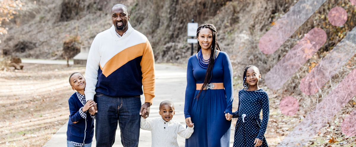 Stephanie, a Resensation patient, poses with her husband and three children